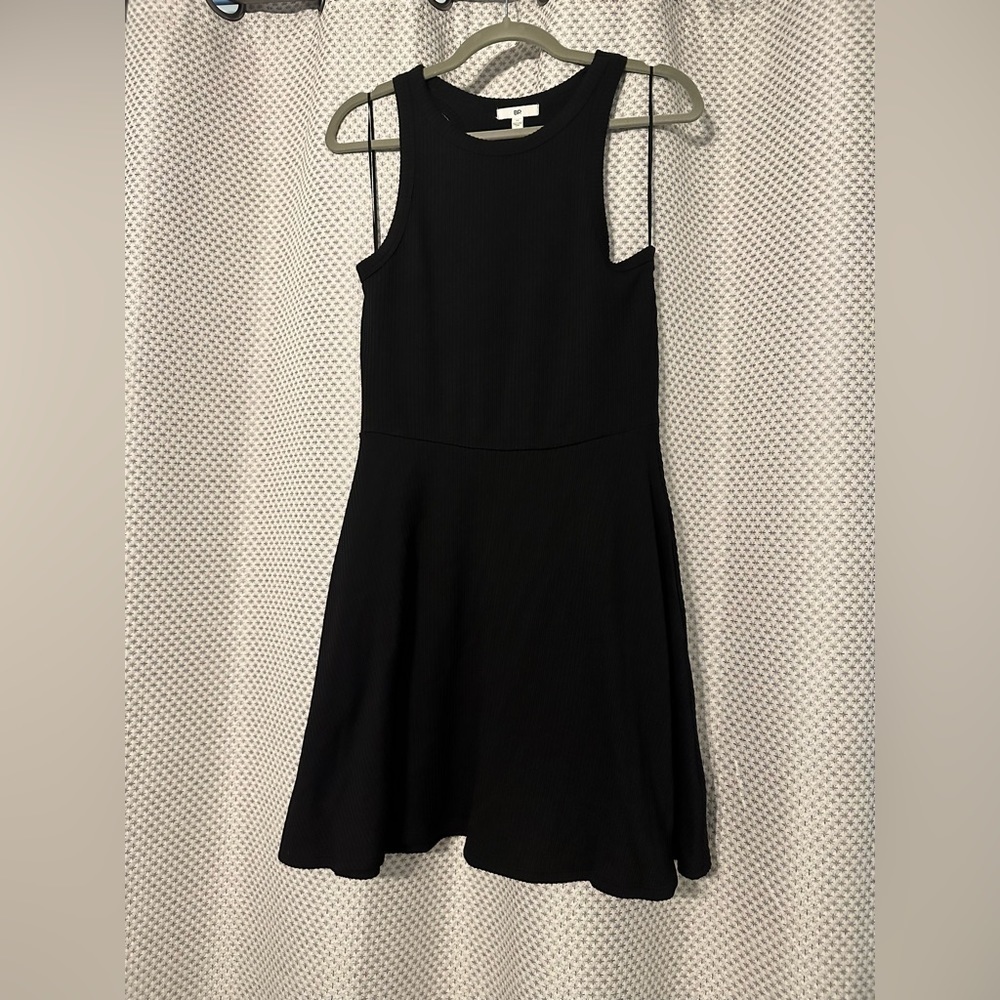 BP Sleeveless Ribbed Black Women's Close Fitting Bodice Pocket Minidress M - Picture 9 of 10